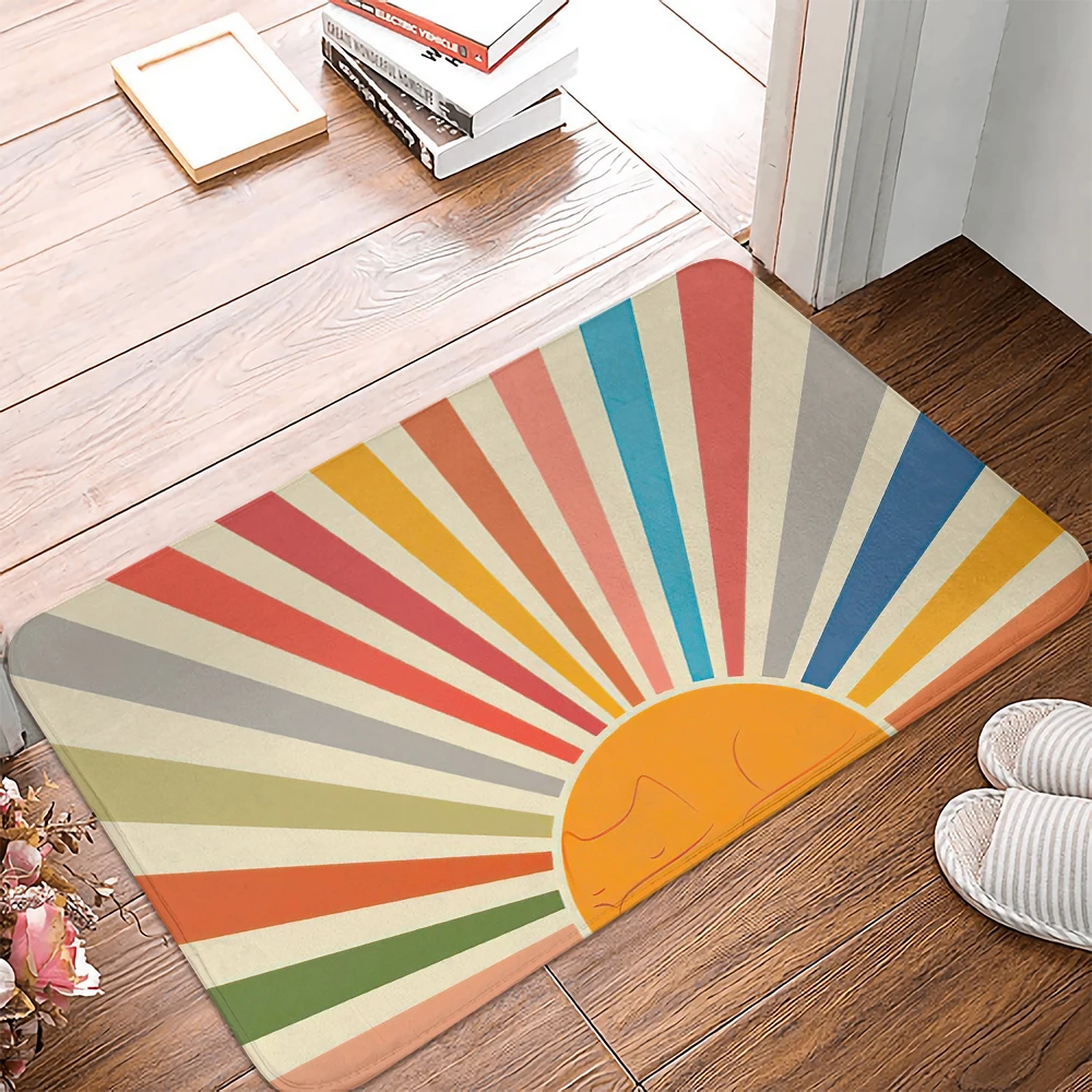 1Pcs Colorful Sunset Polyester Doormat Rug carpet Mat Footpad Anti-slip Cushion Entrance Kitchen Bedroom balcony toilet mat