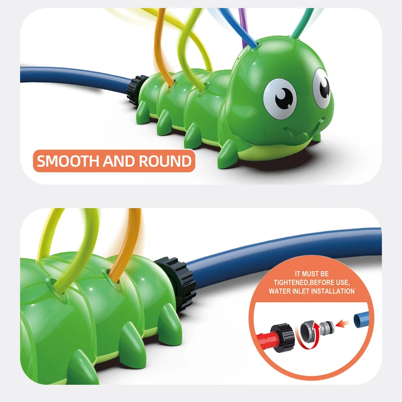 Lanzador de oruga automático, rociador para niños, juego de agua, juguete para salpicaduras, interacción divertida, juego de césped y jardín, regalos al aire libre