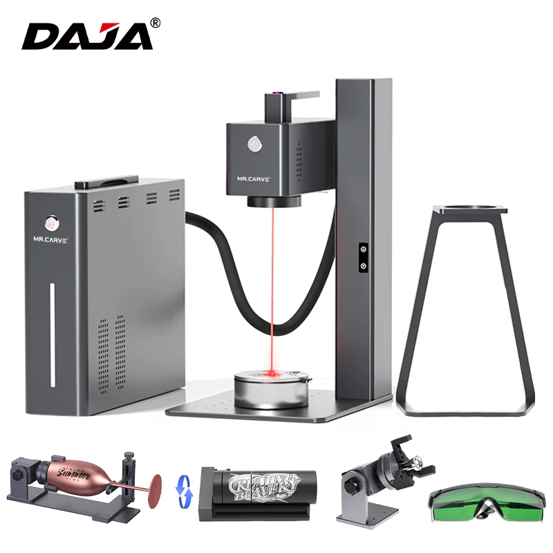 MR.CARVE C2 Fiber Laser Marking Machine 20W Handheld Auto Focus Electric Lifting Engrave All Metal Ring Bottle Plastic Leather