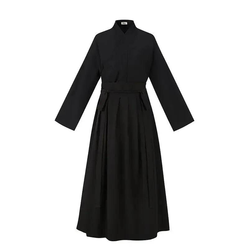 Unisex Plus Size 3XL Hanfu Lined Garment Men Women Chinese Vintage Hanfu Black Lining Shirt+Pants+Skirt Plus Size For Men