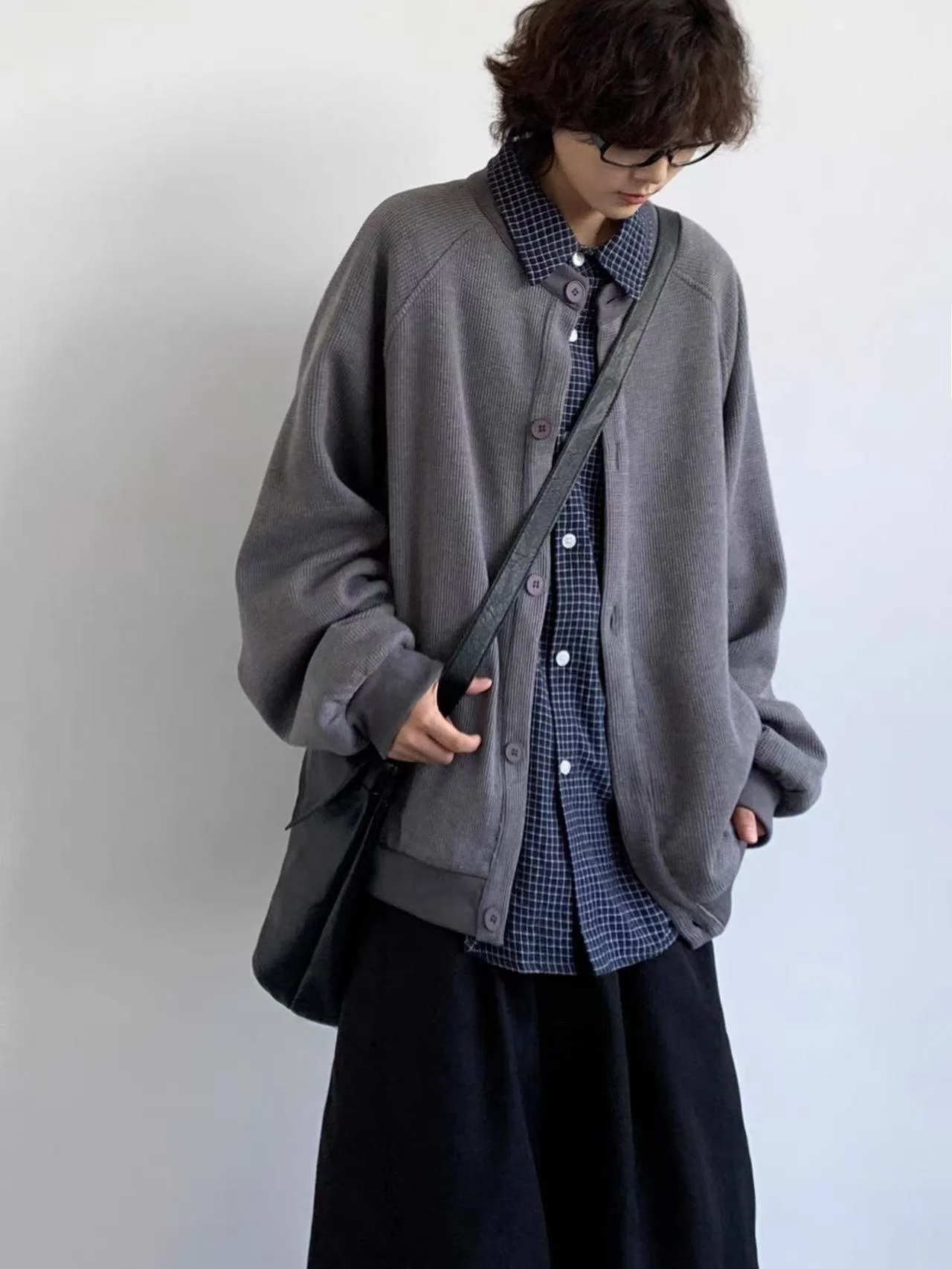 

Осенний ретро-джемпер в японском стиле, нейтральный свитер, комплект для колледжа, кардиган с открытыми плечами...