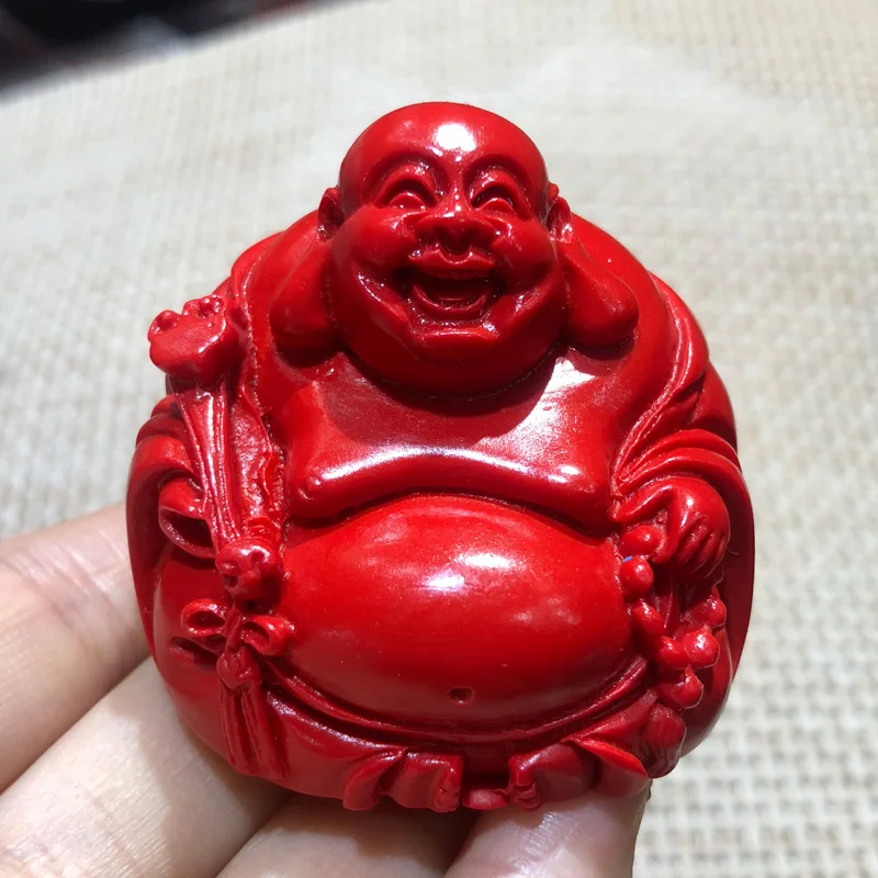 

Natural Vermilion Sand, Ruyi Big Belly Buddha, Indoor Safe Transportation, Wangcai Maitreya Laughing Buddha Gong