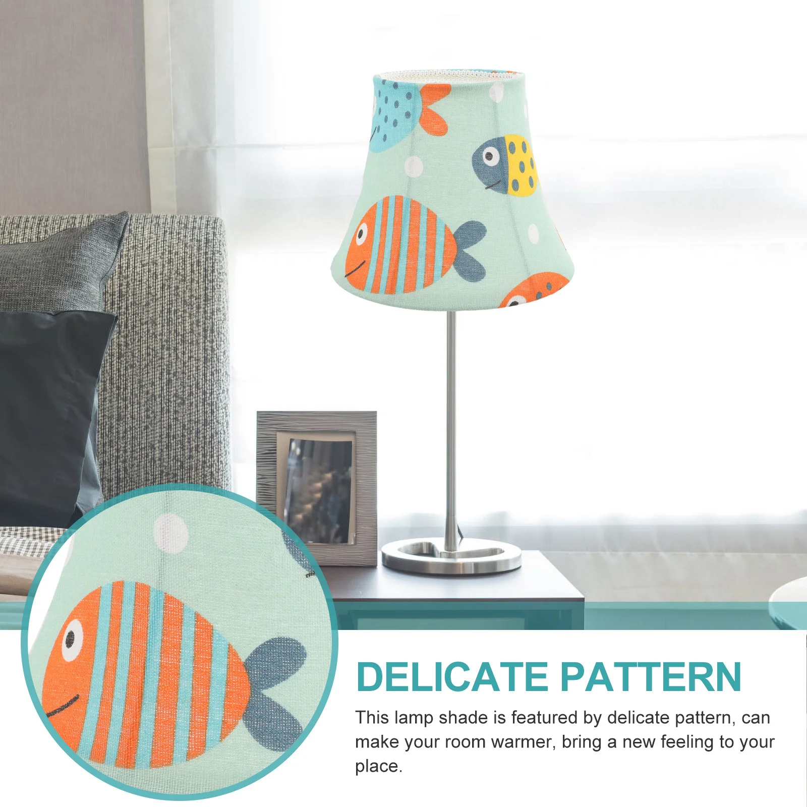 

Fabric Lamp Shade Elegant Pattern Table Lamp Cover For Bedroom Living Room Softens Light Protects Eyes | Replacement