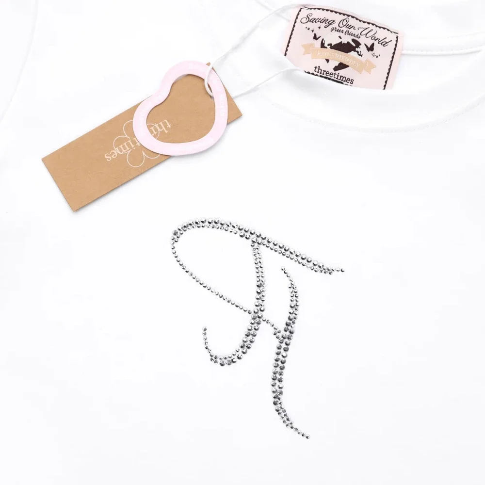 7rings New Arrival Sexy Short Diamond Logo O-neck Tight Wear T-shirt for Women Tees for Girl Skinny Fit Street Fashion Style