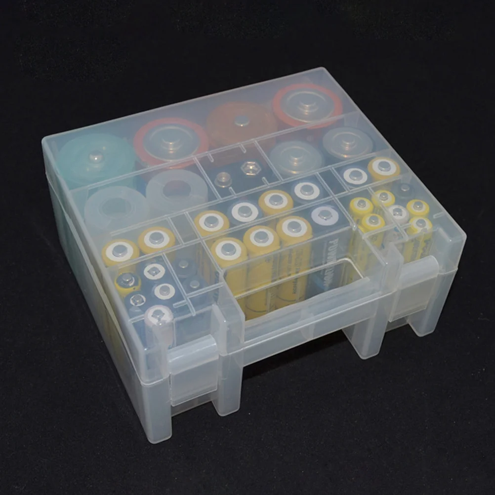 

Aa 9V Storage Box Transparent Lightweight Pp Plastic Leakproof Compartment Organizer Case