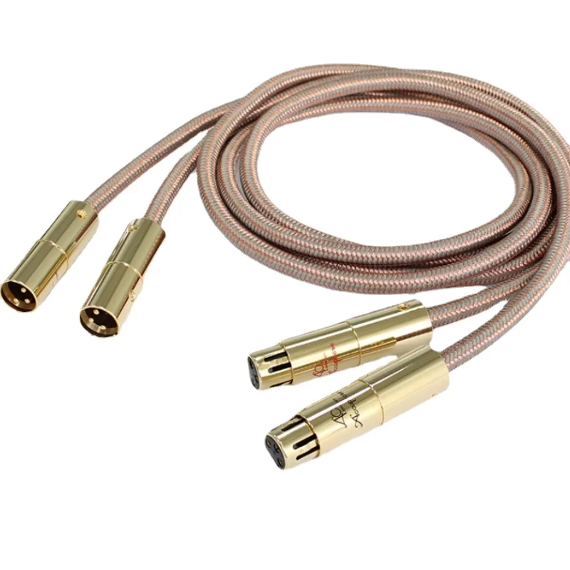 HiFi الصوت محول 24K مطلية بالذهب النحاس 3 دبابيس XLR التوصيل ذكر أنثى متوازن كابل موصل