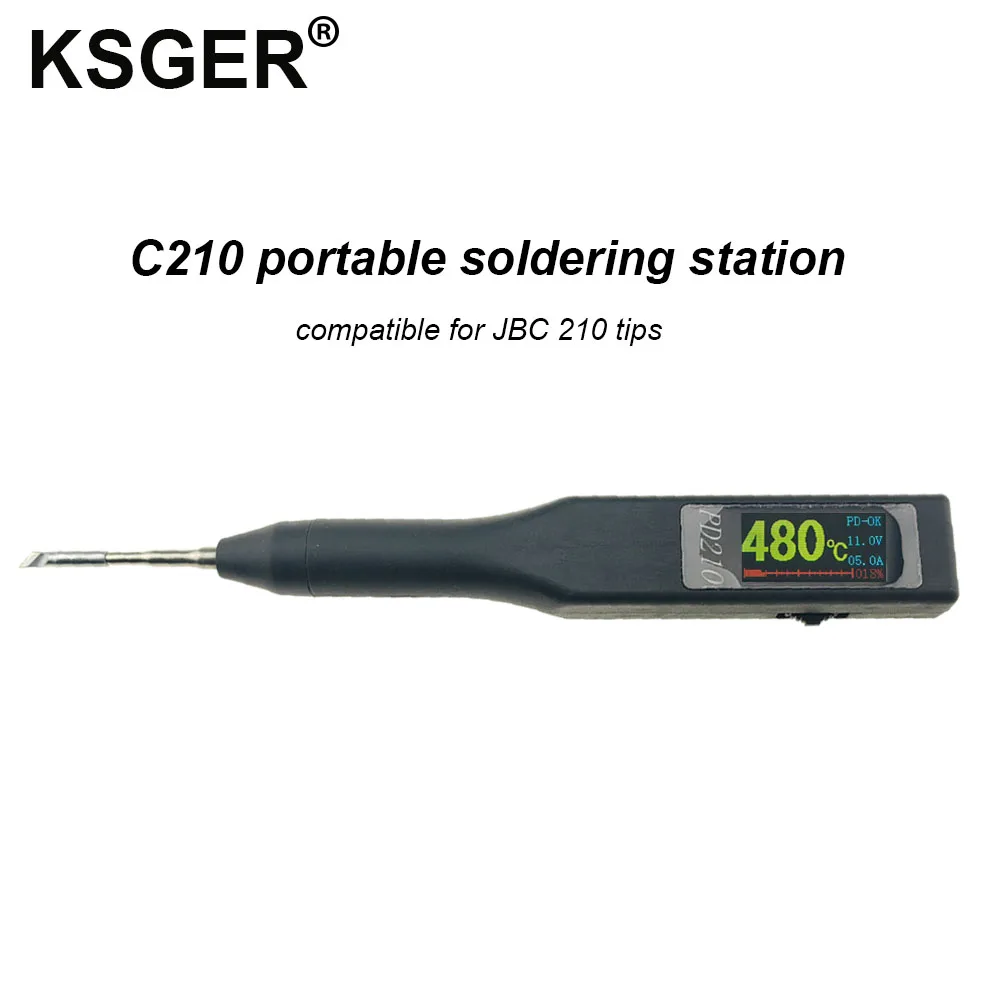 KSGER C210 stazione di saldatura per JBC Iron Tips schermo TFT kit fai da te strumenti elettrici da 1.3 pollici lattine per dormire in standby