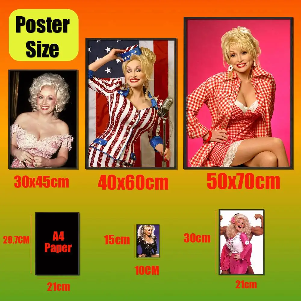 For Dolly Parton Poster Cover Wall Murals Home Custom Self-adhesive Decoration Sticker Playbill Film