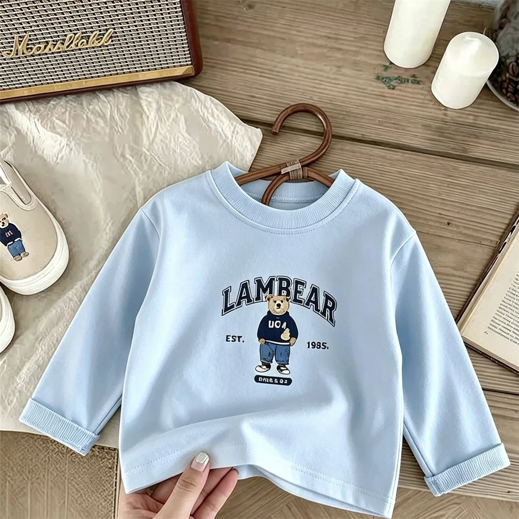 Long Sleeve T Shirt Cartoon Printed Tees Fashion Casual Clothes Simple Versatile Bottoming Shirt New Design Printed Pullovers