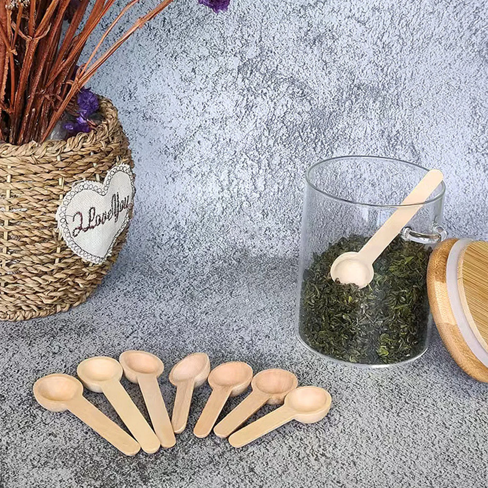 5Pcs Small Wooden Spoons Mini - Bath Salts Jar ulasan dan harga