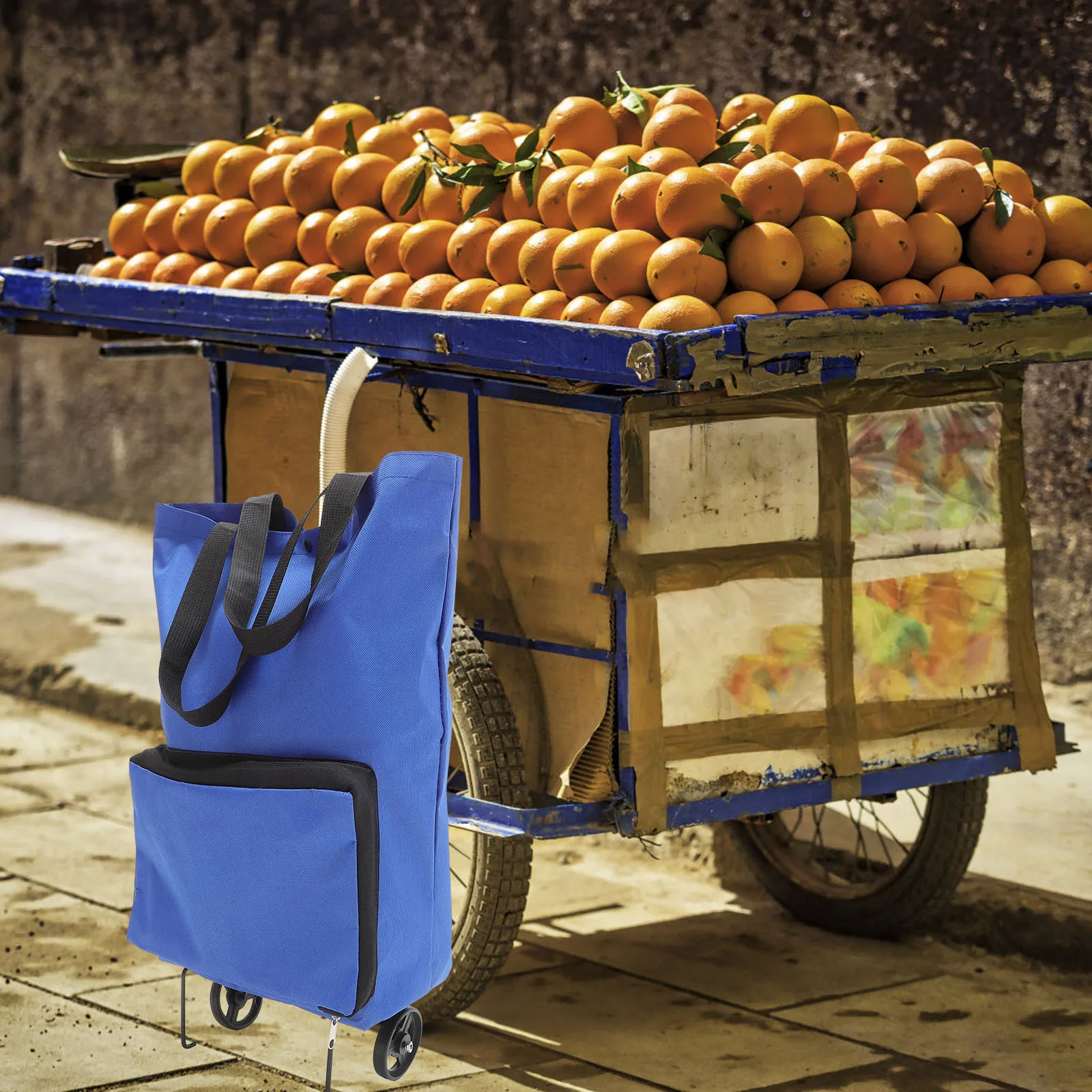 

Extra Large Foldable Trolley Bag with Wheels Heavy Duty Shopping Cart for Grocery Travel Camping Hiking Portable Storage