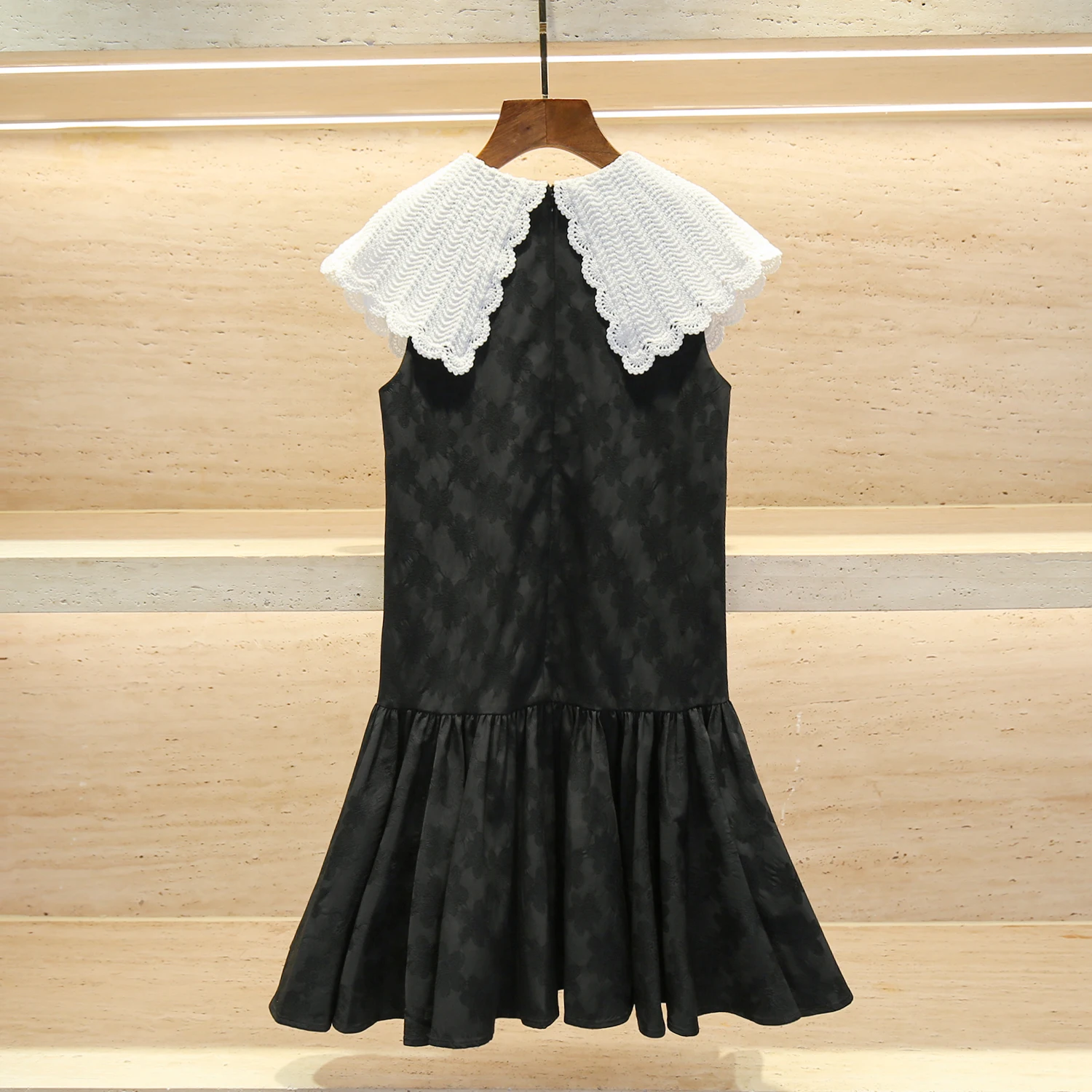 

High-End Summer Knitted Bla Dr Hepburn Sle Svel Turn-down Collar Women's Dr Spring Summer Autumn Faion Ladi...
