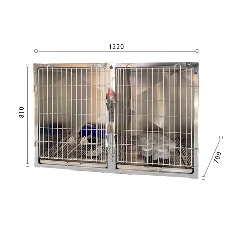 Stainless steel pet inpatient cage Multi-specification thickened pet dog cage Durable luxury cat cage Constant temperature