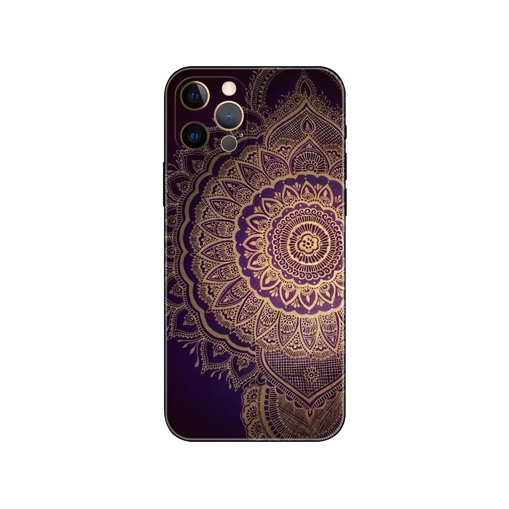 Indian Pattern Mandala ，phone case for iphone，14 2020se 6 6s 7 8 plus x 10 XR XS 11 12 13 mini pro MAX soft black tpu back cover