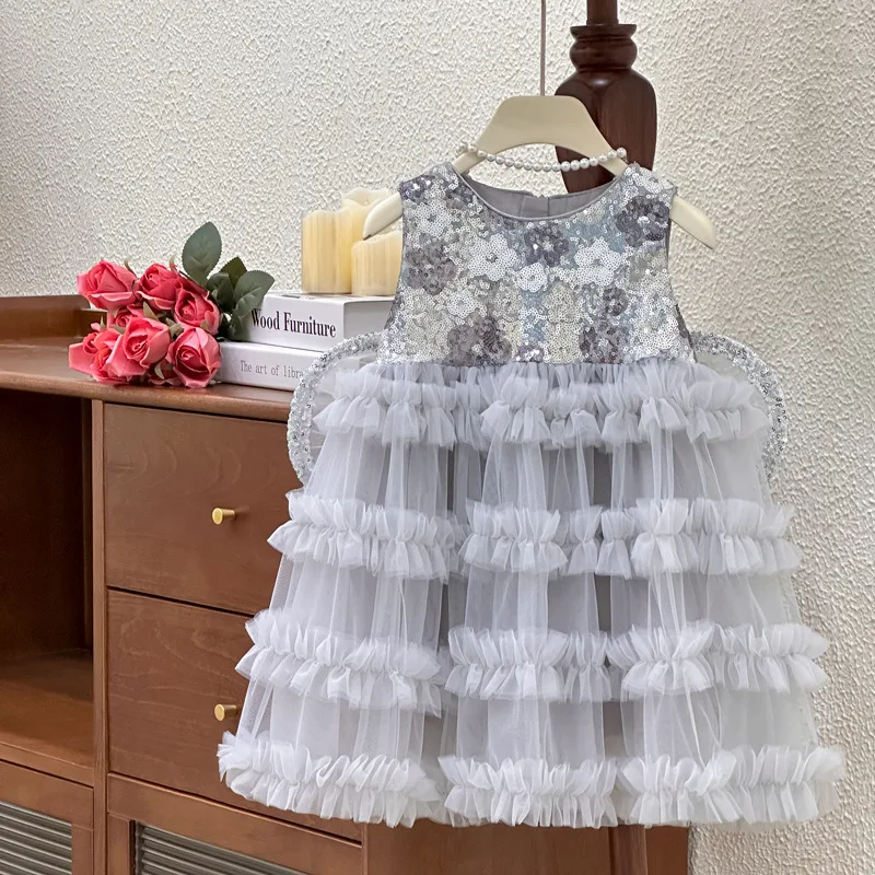 

Girls' Dress 2025 Summer Dress New Girl Baby Princess Stylish Little Girl Cake Children's Trend