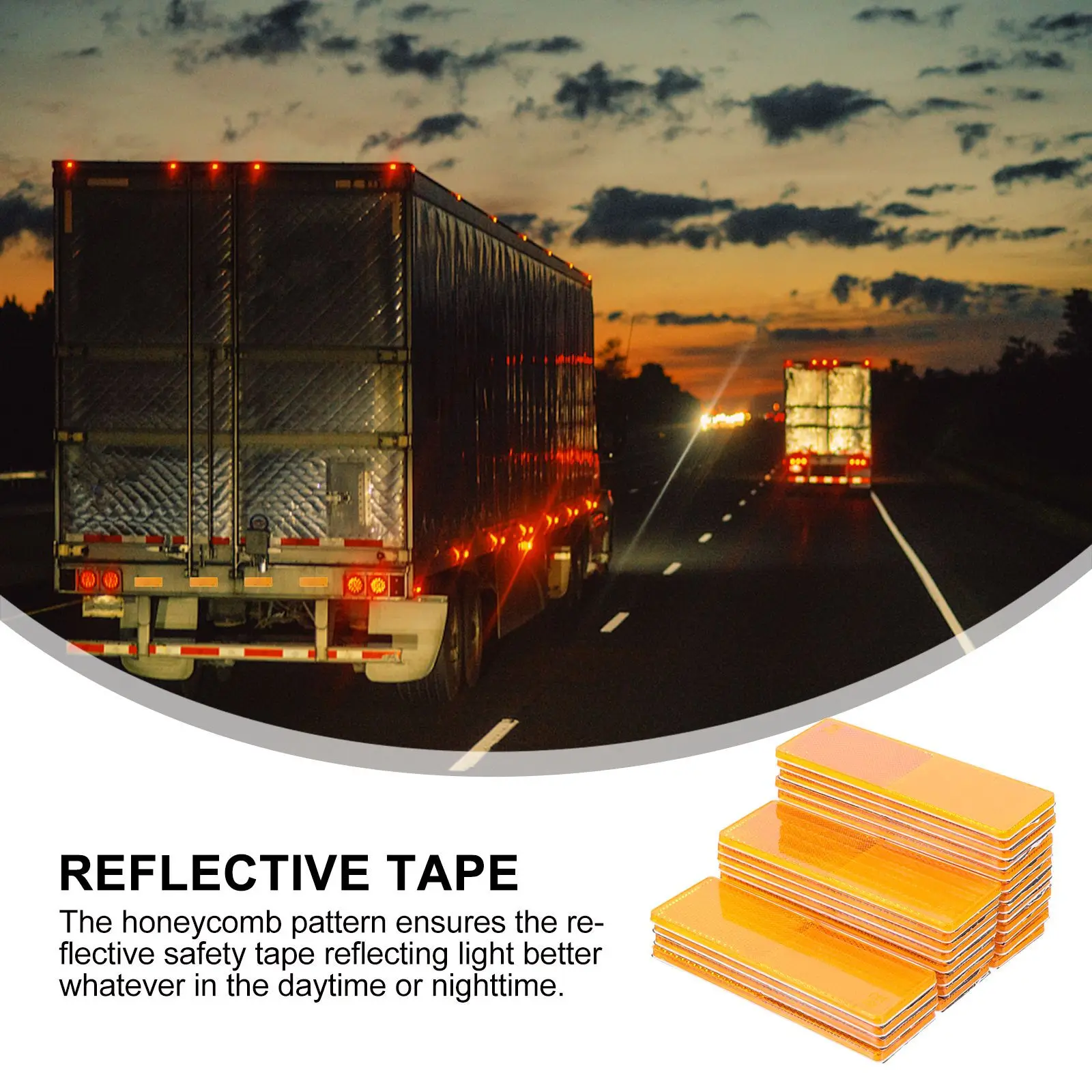 25 pcs Reflective Tape Waterproof Self-Adhesive Reflector Stickers For Car Door Warning Safety Visibility In Dark Foggy Night