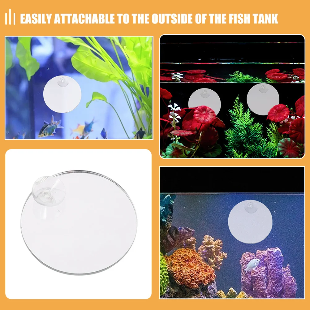 قطعتان من مرآة سمكة بيتا: أداة تدريب على حوض السمك مزدوج الجوانب مع كوب شفط لتعزيز حيوية ونشاط سمكة أكريليك 8 سم #2