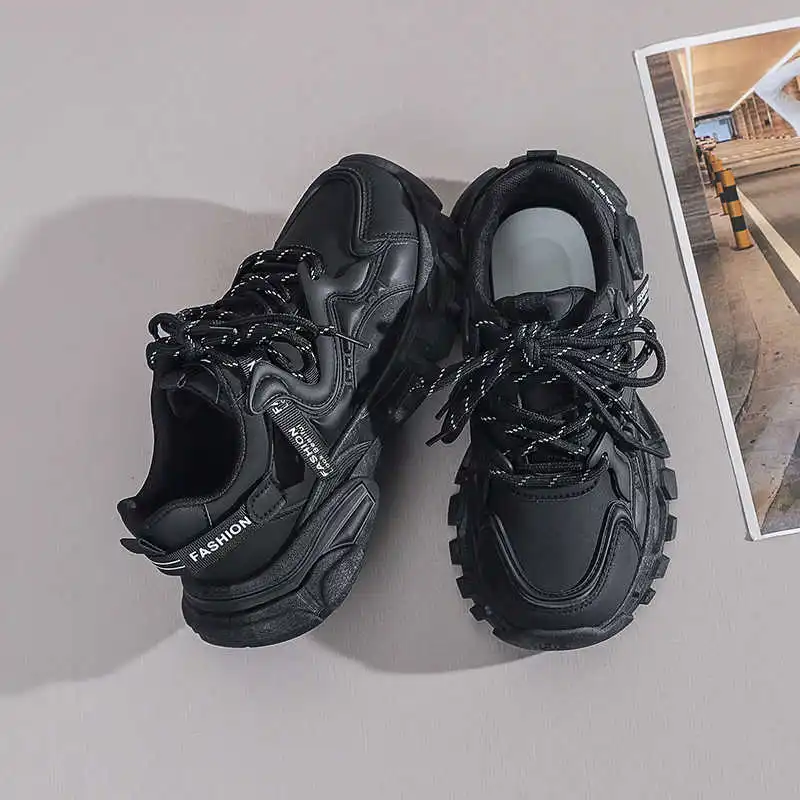 Parkour Zimni zapatos escolares negros para mujer zapatillas Oxford tacón alto tacón medio zapatos deportivos para mujer zapatos para mujer corredores