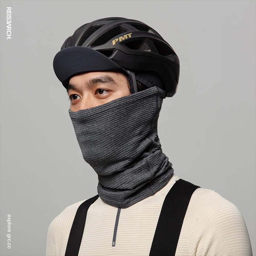 GRC Winter Cycling Neck Warmer Merino Wool Fleece Thermal Windproof Scarf for Road Bike Outdoor Sports