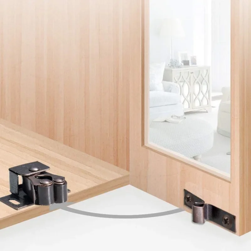 2-10er-Pack Doppelrollenverschluss-Schrankschlösser mit Speerschloss für Kleiderschrank, Schublade, Schranktür, Druckverschluss-Schnallen – Detail 3