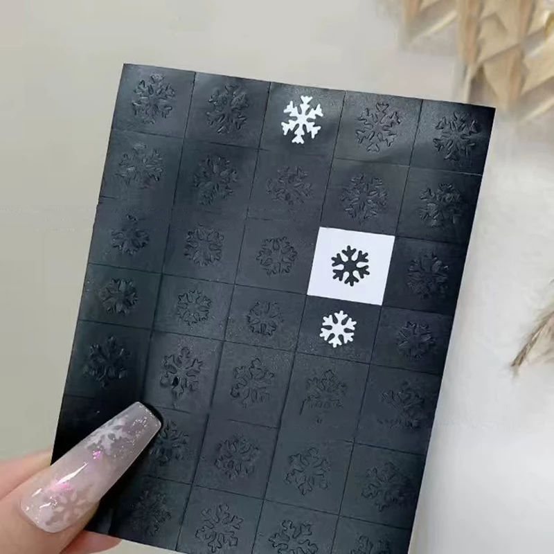 2 ورقة مسمار الفن البخاخة الإستنسل للأظافر الثلج جوفاء قابلة لإعادة الاستخدام مسمار الوشم قالب صالون مانيكير العرض