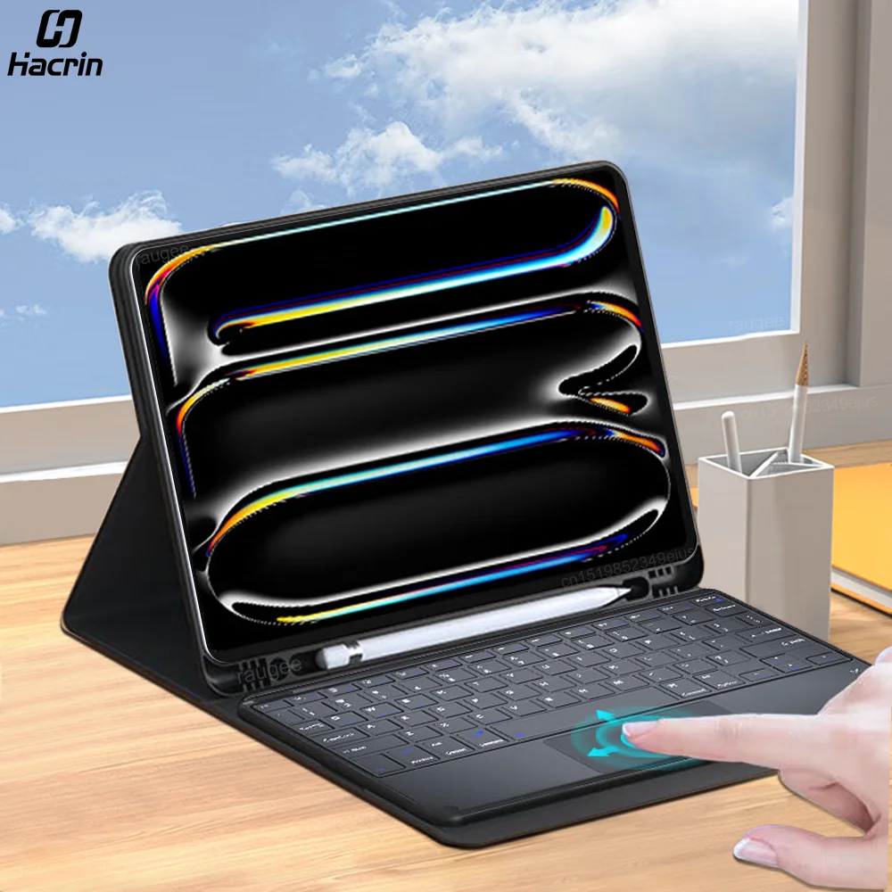 For iPad Pro 11 13 2024 12 9 Inch Keyboard Case iPad 9th 10th Generation Case Air 11 13 5 10.2 Mini 6 Keyboard Case Magic Cover