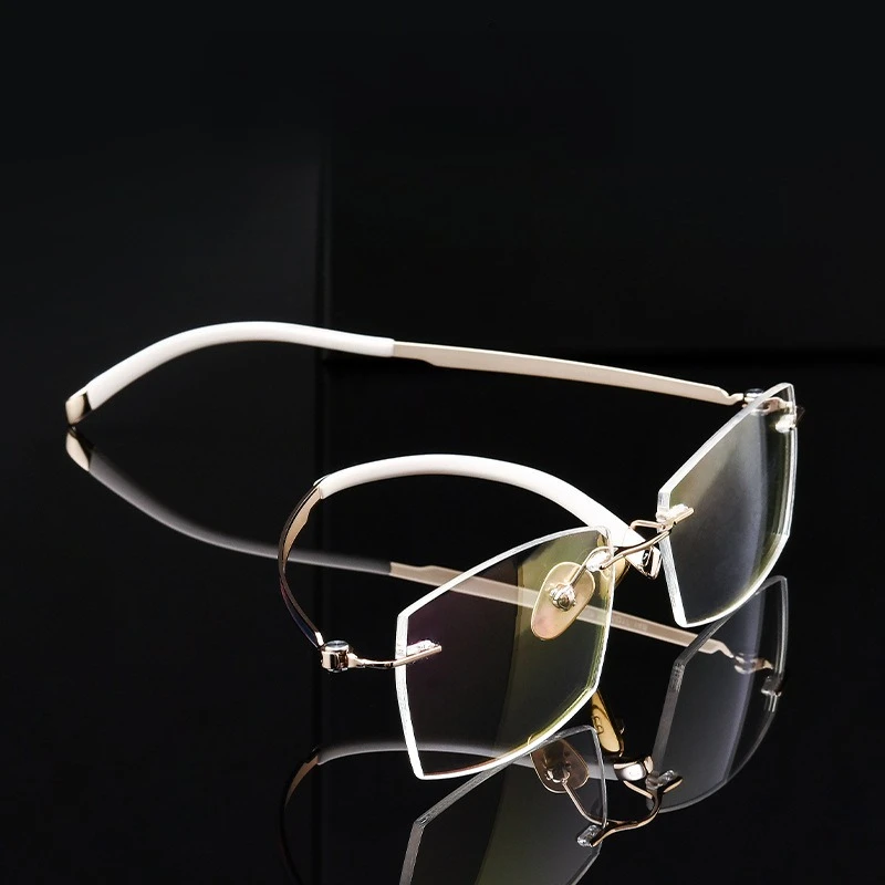

Exquisite Colorful Rimless Design Square Alloy glasses frame men women Myopia Presbyopia prescription Lenses attachment eyewear