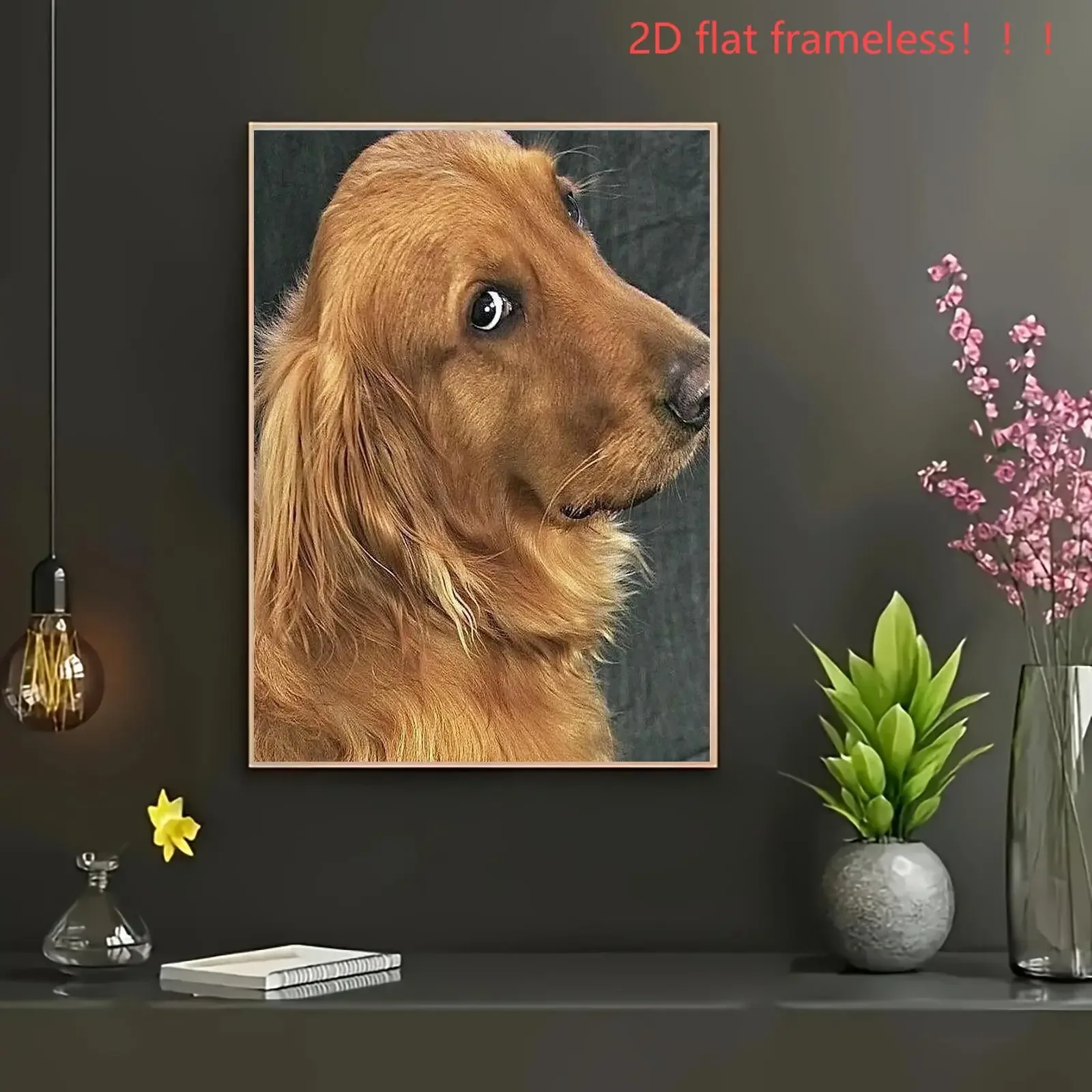 Professional Art Use 1pc Frameless Adult Digital Painting Kit, Cute Golden Retriever, Unlock Fun Painting Experience, Product In