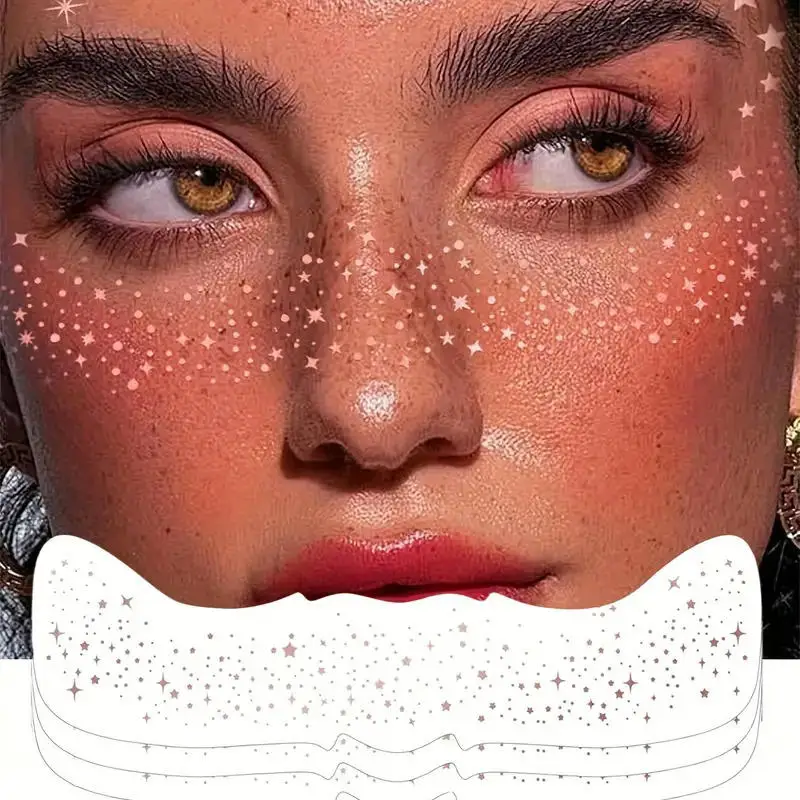 10 قطع يتوهج البريق المؤقتة الوشم بريق النمش الوجه الوشم ماكياج بريق البقع بقع للماء الوشم ملصق #4
