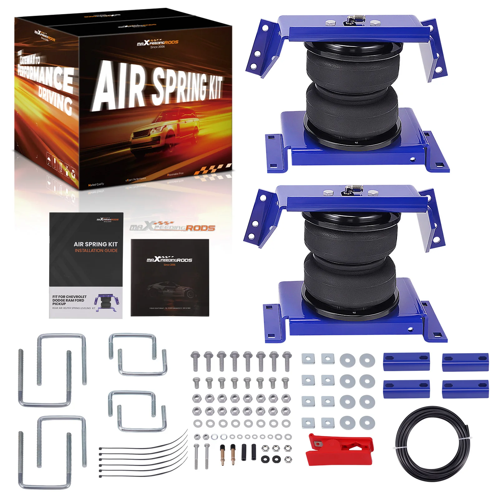 MaXpeedingrods Air Helper Spring Suspension Bags Leveling Kit For Ford F-250 F-350 Super Duty For DODGE RAM GMC For CHEVY PICKUP