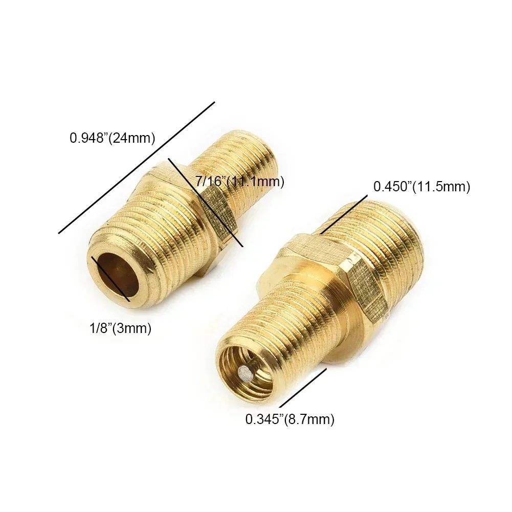 2pcs 1/8 Inch NPT Solid Brass Air Compressor Tank Fill Valve Anti-rust Hexagonal Valves W/ Installed Core Black Plastic Cap