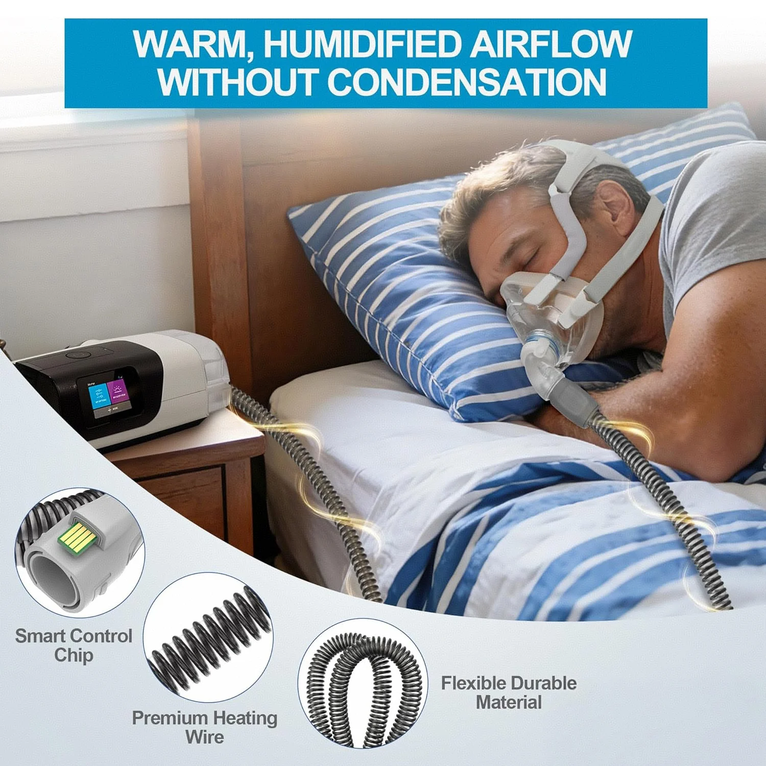 

New CPAP Hose Tubing for F​or Airsense 11 S11 Tubing CPAP Heated Tube Ventilator Constant Temperature Pipe Oxygen Heating Tube