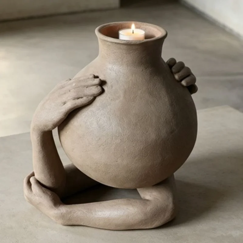 French Medieval Candle Figurines Creative Handmade Art Figurine Living Room Countertops Decorative Figurines Home Decorations