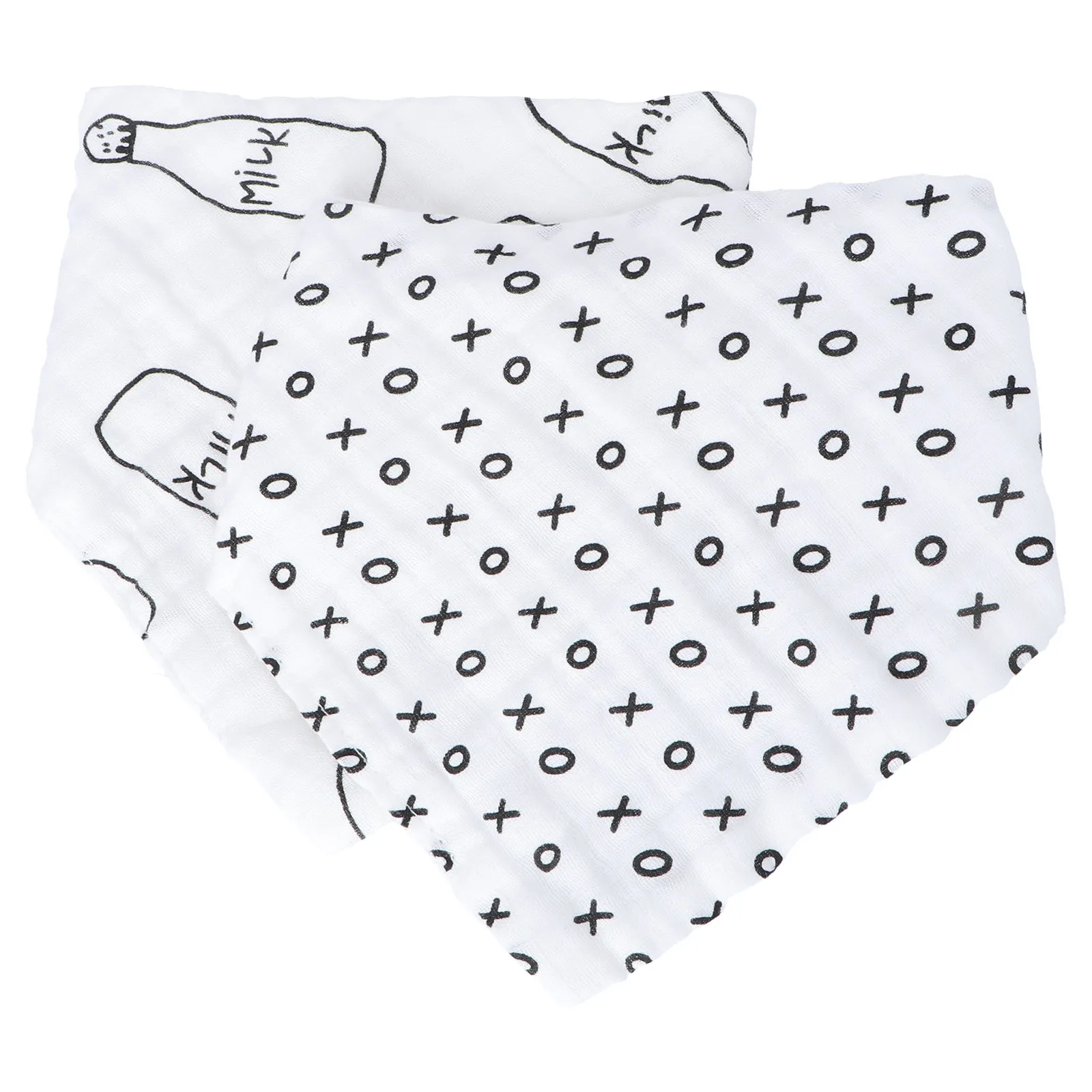 

2Pcs Baby Bibs Comfortable Touching Sturdy Durable Long-Term Use Cartoon Patterns All Seasons Baby Bibs Infant Drool Towels