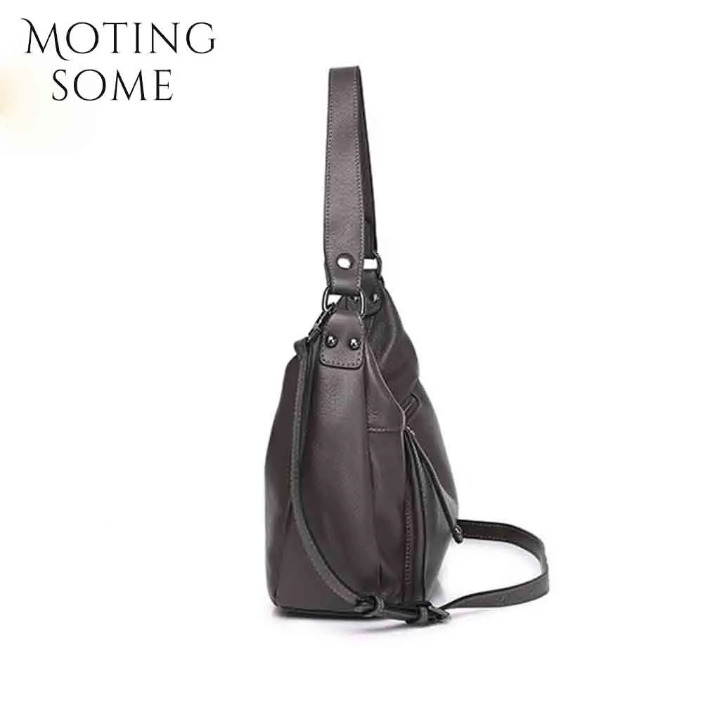 Motingsome Luxury Full Grain Cowhide Woman Bag 2024 New Casual Lady Shoulder Handbag Soft Satchel Leather Elegant Pouch 2024 New
