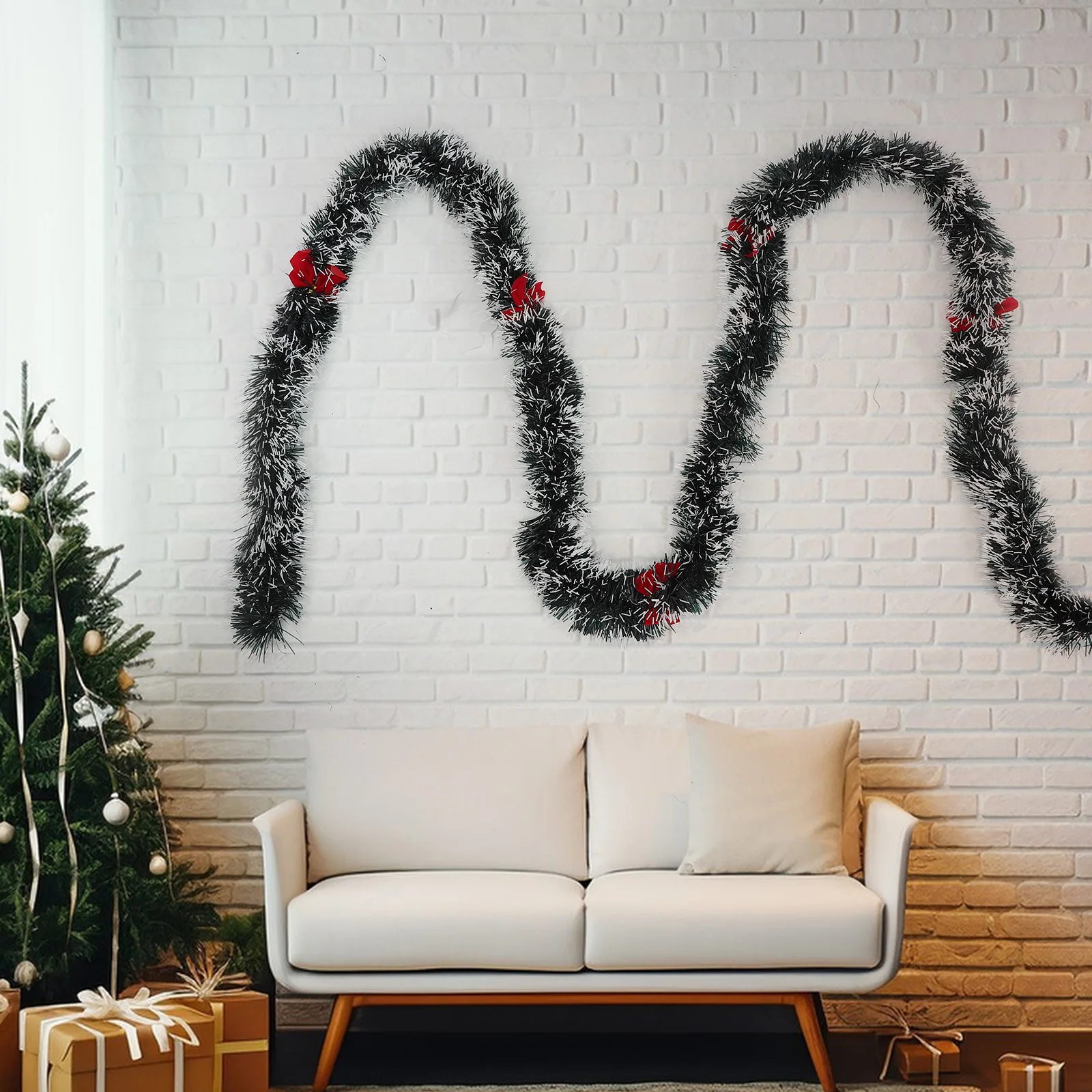 

Festive Christmas Garland Classroom Decoration Bright Hanging Garland For Home Office Party Plastic Xmas Decorative