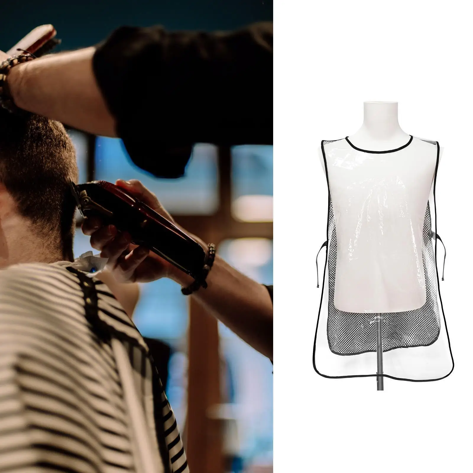

Salon Apron Transparent Apron Easy to Clean Hair Salon Work Apron Dyeing Apron for Nail Stylist Accessories Chef Server