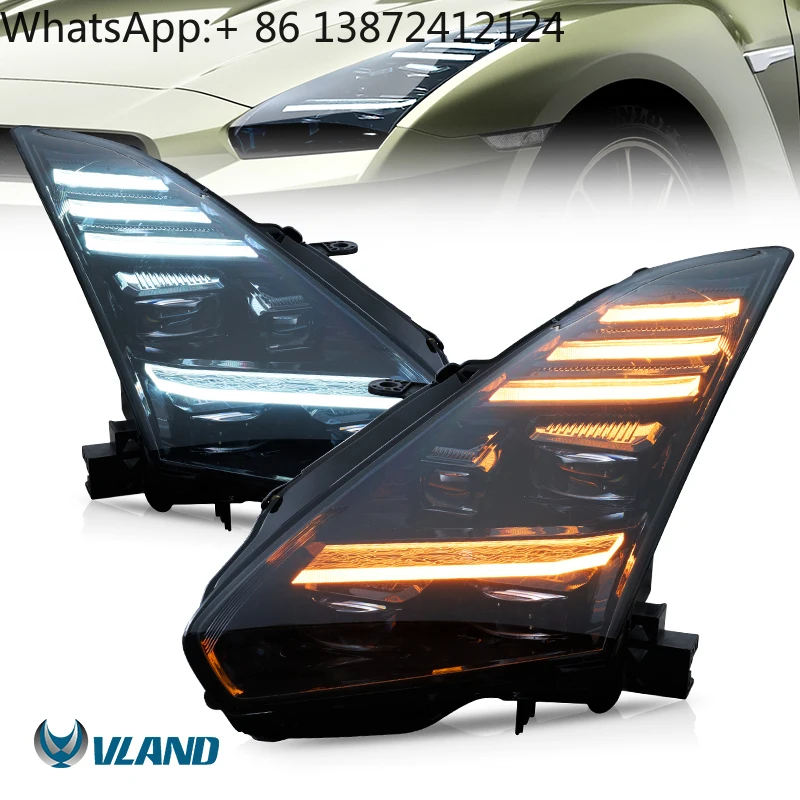 VLAND Manufacturer Assembly Full LED Day Running Light Accessori per auto R35 Faro 2008-2023 Luce LED modificata per Nissan GTR