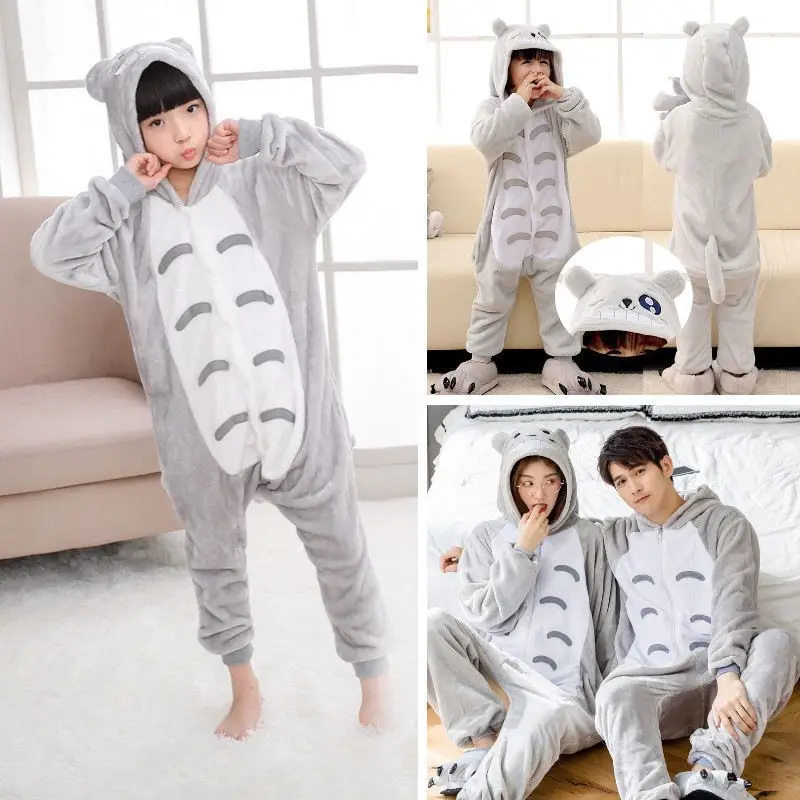 Tiger Dragon Giraffe Panda Onesie Adult Animal Pajamas Suit Women Men Kids Sleepwear Onepiece Winter Jumpsuit Cosplay Not Shoes