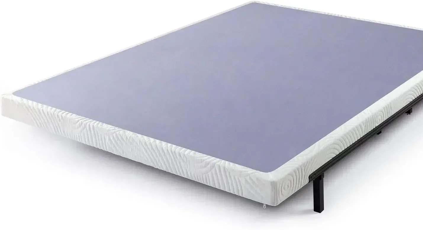 Estructura de cama con somier de metal y tablero de madera, último modelo, 66% de descuento, base de colchón de 4 pulgadas, fácil de montar, Queen