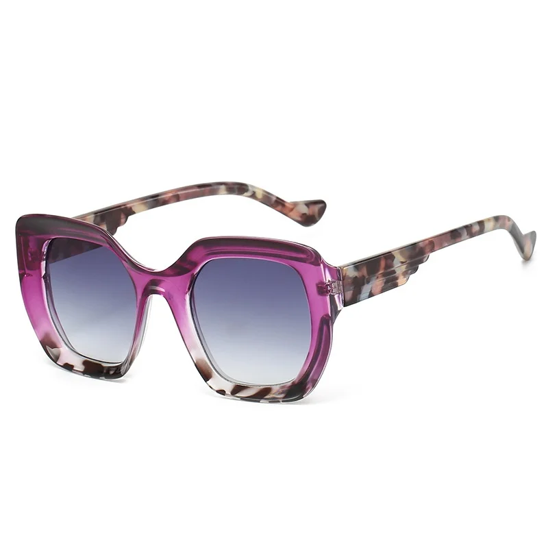 

New Retro Tortoiseshell Gradient Square Women Sunglasses 2025 Luxury Brand Personality Frame Design Trendy Men Sun Glasses UV400