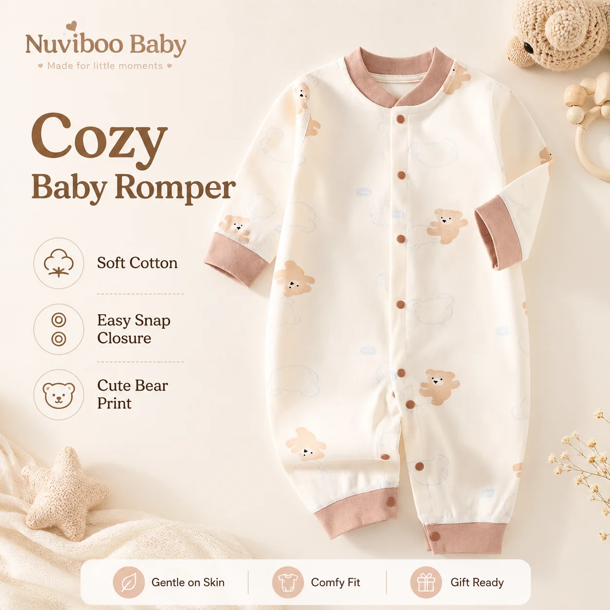 Autumn Baby Clothes Newbron Spring 100 Cotton Underwear Newborn Onesie Romper Long Sleeve Loungewear Outfit Bodysuit & One Piece