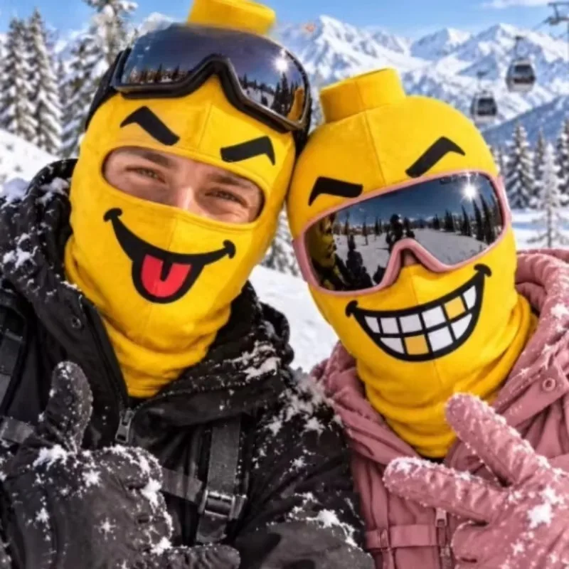 2027 Weird Building Block Man, French Fries, Hamburger, Mask, Ski Mask,Funny Food Knit Ski Mask