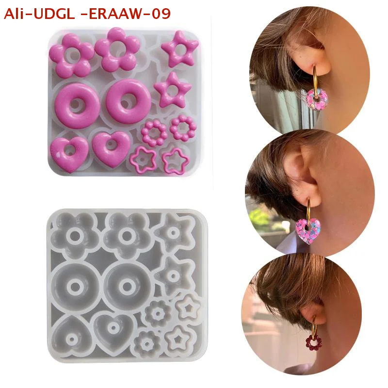 

Многофункциональные силиконовые формы для литья из смолы – в ассортименте формы: сердце, звезда, цветок