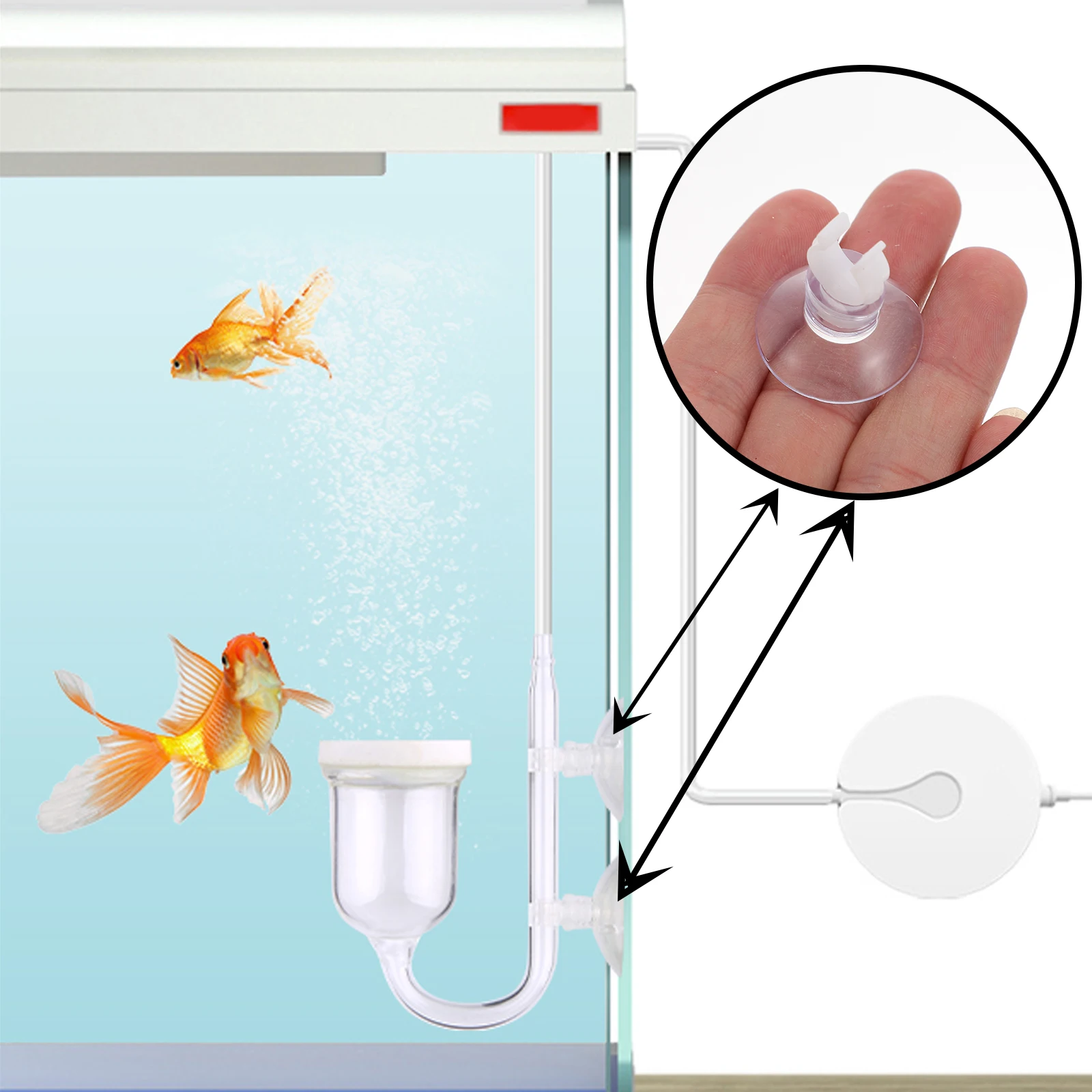 

20Pcs Suction Cup Clamp Aquarium Fish Tank Oxygen Fixing Tool Safe Practical Essential Accessory Fish Tank Oxygen Accessories