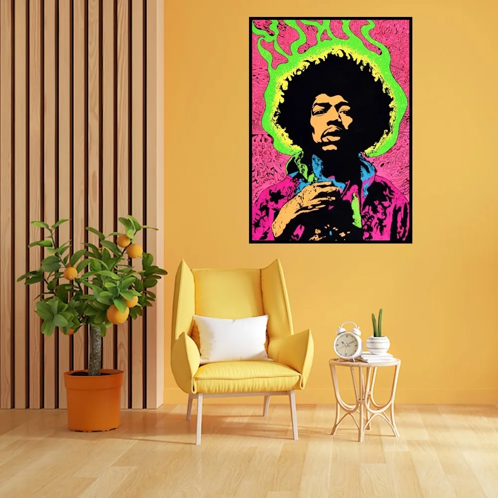 Singer J-Jimi H-Hendrix Poster Prints Wall Painting Bedroom Living Room Decoration Office Home