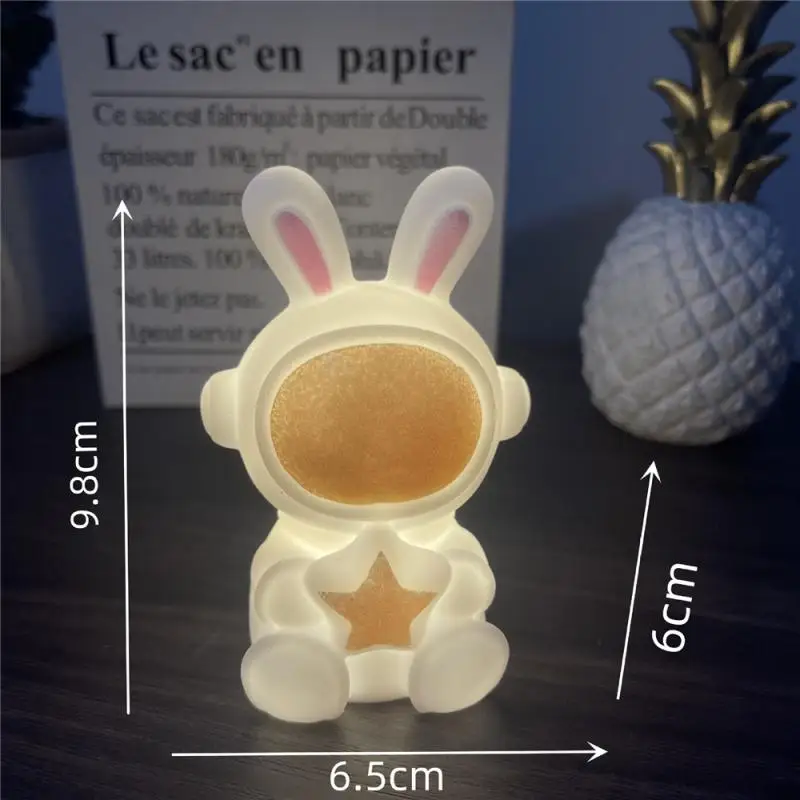 Cartoon Night Light Soft To The Touch Unique Design Rabbit Lamp Dimming Warm And Cold Colors Exquisite Portable Night Light Soft