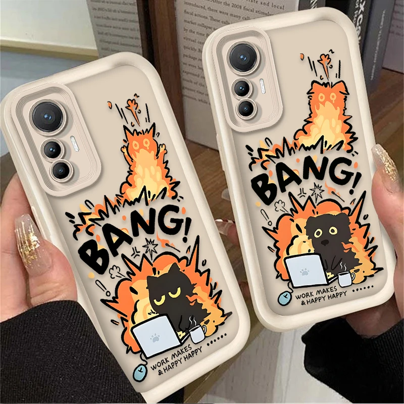 Funny Explosion Cat Dog Phone Case for Xiaomi 14T 13T 12T 11T 13 12 11 Lite 5G NE POCO X6 X5 F6 F5 F3 X4 GT X3 NFC M5S M6 Pro