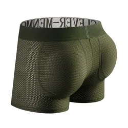 Men Trunks Mesh Lifting Buttocks Boxers Plump Fake Buttocks Underwear Upturned With Padding Sponge Underpants Male Panties