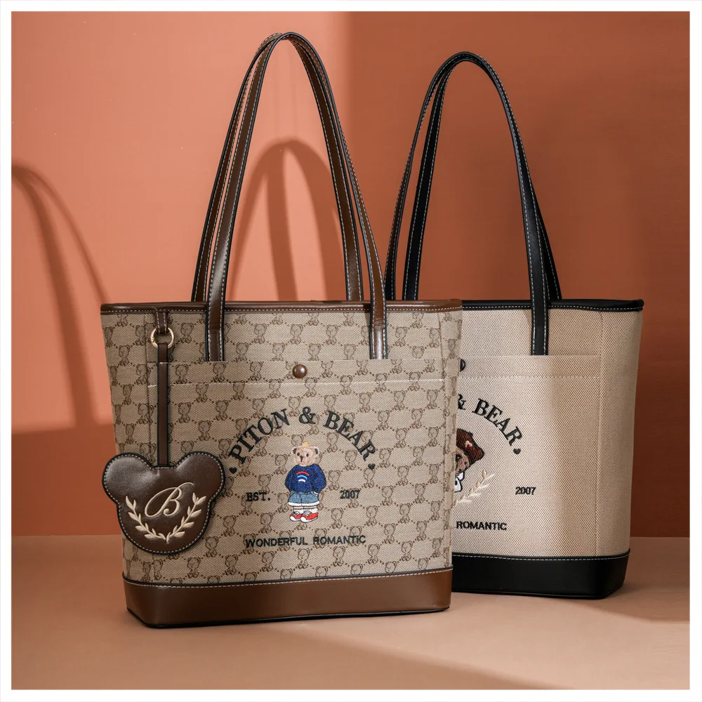 Beibaobao nowy kolor kontrastujący codzienna torba na ramię pod pachami torba na ramię o dużej pojemności kreskówka damska torba Ins Tote Bag — zdjęcie 7